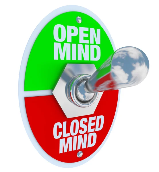 Abrir vs mente fechada - Interruptor de alternância — Fotografia de Stock