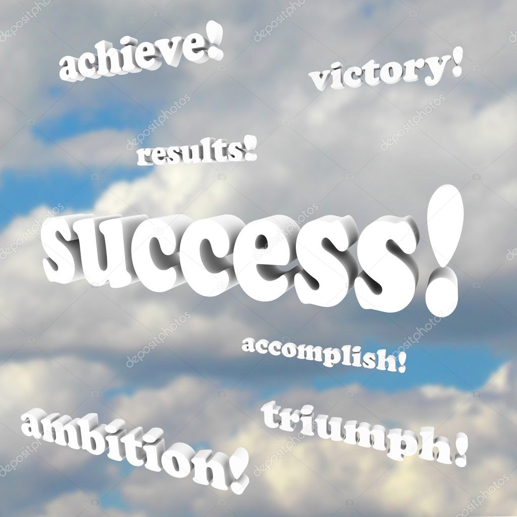 Success Words - Victory, Ambition, Accomplish, Triumph