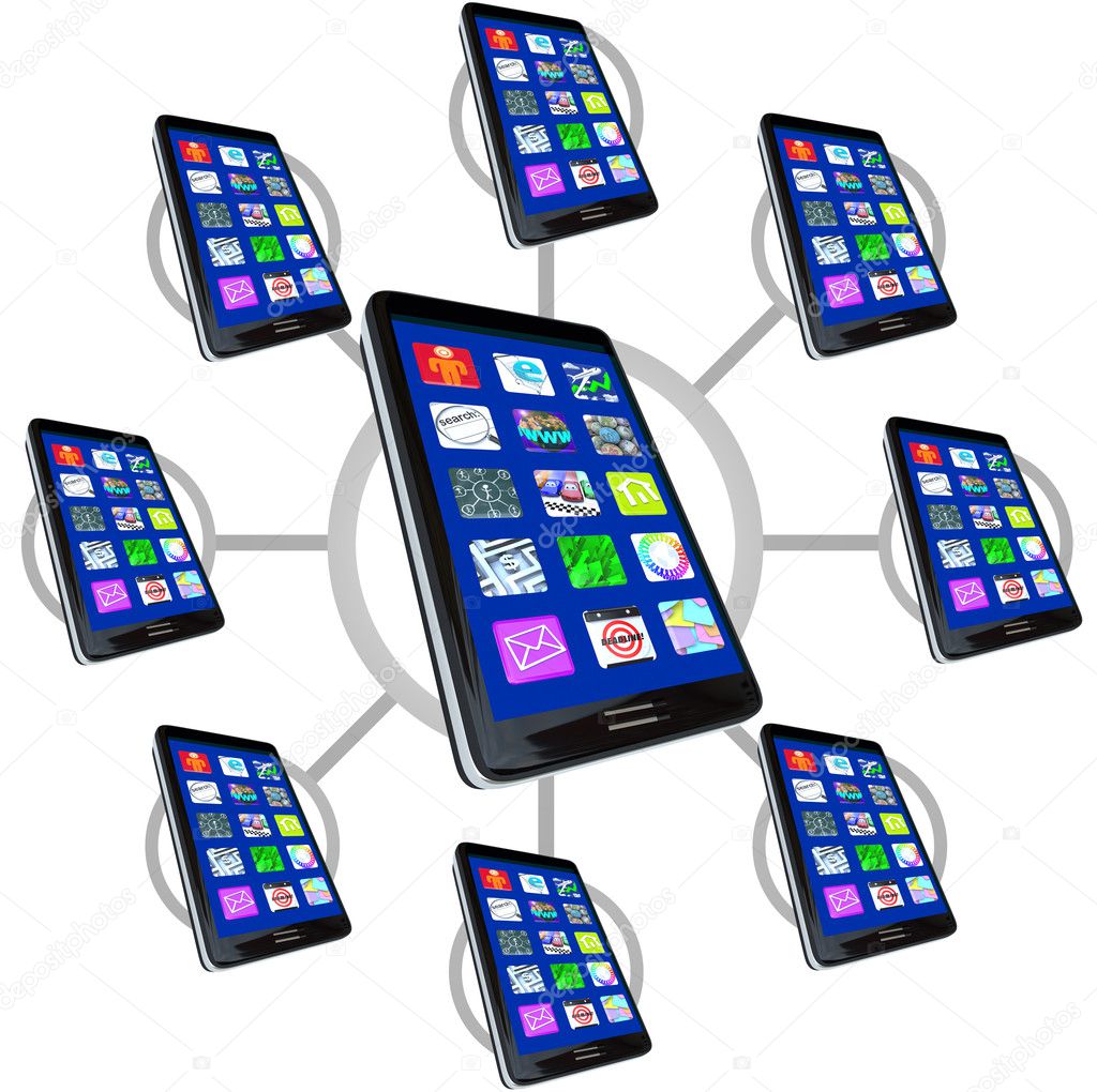 Network of Smart Phones with Apps for Communicating