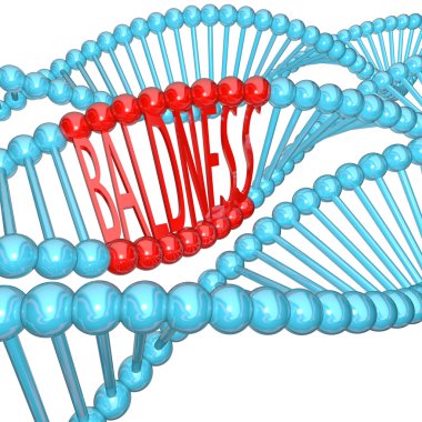 Baldness - Hereditary Genetics in DNA Strand clipart