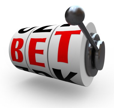 Bet Words on Slot Machine Wheels - Gambling clipart