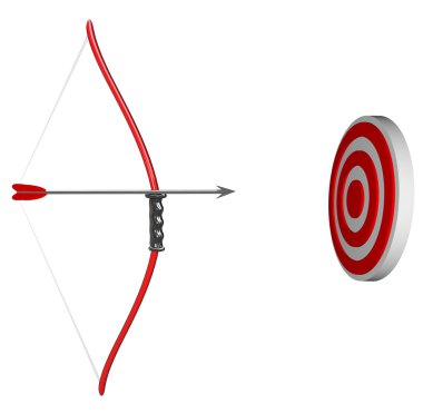 Aiming at Your Target - Bow and Arrow Focus on Bulls-Eye clipart