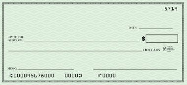 Blank Check with Open Space for Your Text clipart