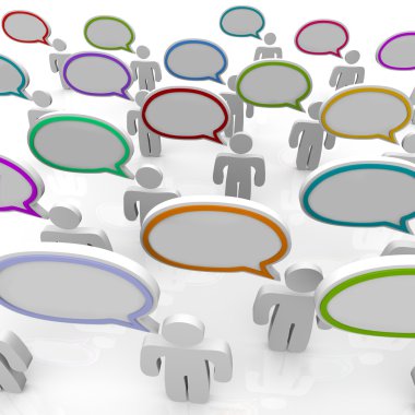 Large Group of Talking - Speech Bubbles clipart
