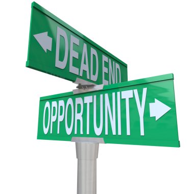 Decision at Turning Point of Dead End or Opportunity clipart