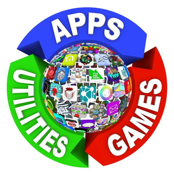 Sphere of Apps in Flowchart Diagram — Stock Photo, Image