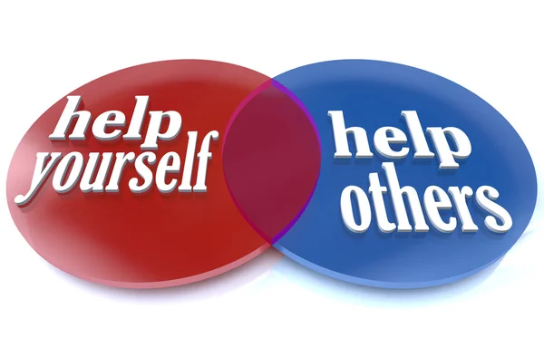 Helf Yourself and Others - Venn Diagram — Stock Photo, Image