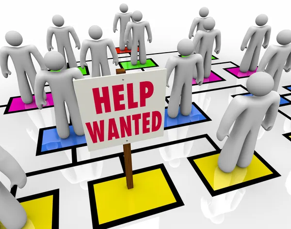 Help wanted - een baan krijgen in open positie — Stockfoto