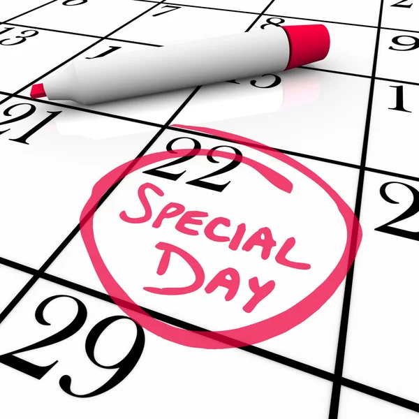 Calendario - Día especial en círculo para la fecha prevista —  Fotos de Stock