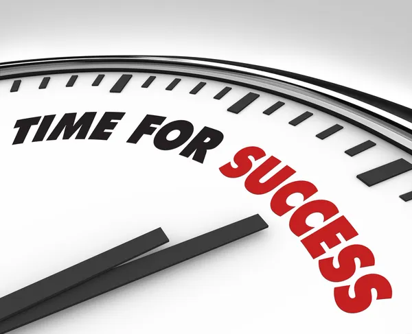 Tijd voor succes - klok prestatie en doelstellingen — Stockfoto
