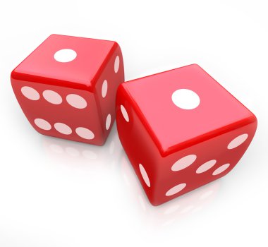Roll the Dice - Snake Eyes in Gambling Game clipart