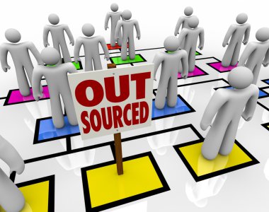 Outsourced - Position Eliminated on Organizational Chart clipart