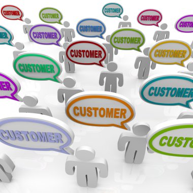 Customers - Large Group of Talking clipart