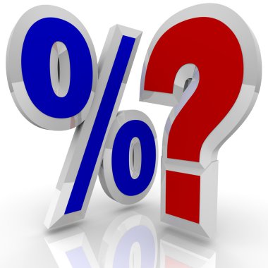 Percentage Sign and Quesiton Mark - Searching for Best Rate clipart