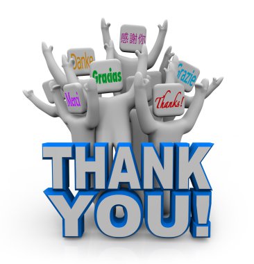 Thank You in Different International Languages clipart