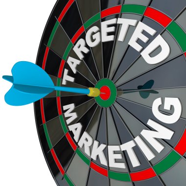 Dart and Dartboard Targeted Marketing Successful Campaign clipart