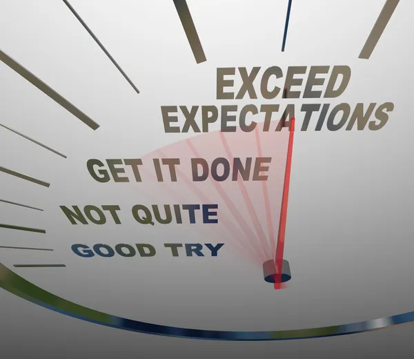 Speedometer - Exceeding Expectations of Your Customers — Stock Photo, Image