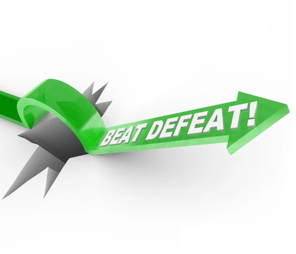 Beat Defeat - Arrow Jumping Over Hole to Overcome Adversity — Stockfoto