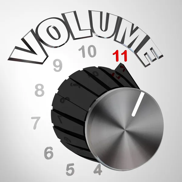 This One Goes to 11 - Volume Dial Knob Turned to Max — Stock Photo, Image