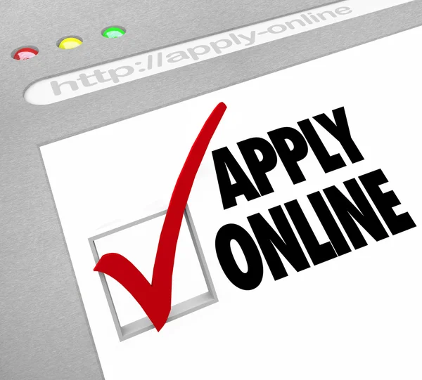 Apply Online - Web Screen - Fill Out Application on Website — Stock Photo, Image