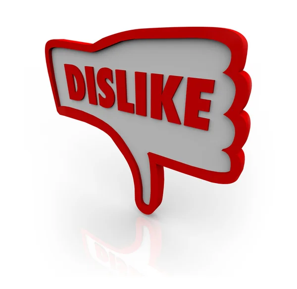 Dislike Thumb Down Hand Icon Shows Displeasure — Stock Photo, Image