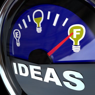 Full of Ideas - Innovation Fuel Gauge for Success clipart