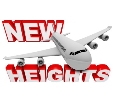 New Heights - Airplane Cimbs Higher to Reach Goal clipart