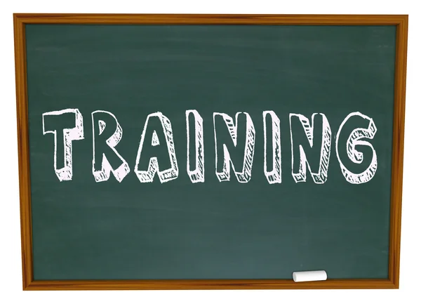 Palavra de treinamento em Chalkboard - Seja treinado em novas habilidades — Fotografia de Stock