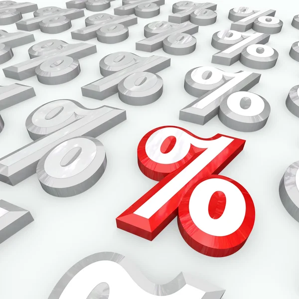 Prozentsymbole - bestes prozentuales Wachstum oder Zinssatz — Stockfoto