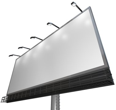 Blank White Sign - Advertisement of Product on Billboard clipart