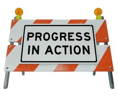 Progress in Action - Road Barricade Improvement and Change for F clipart