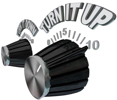 Turn It Up - Dial Knob Turning Up to Max Volume Level clipart