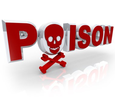 Poison Word Skull and Crossbones Death Kill Symbol clipart