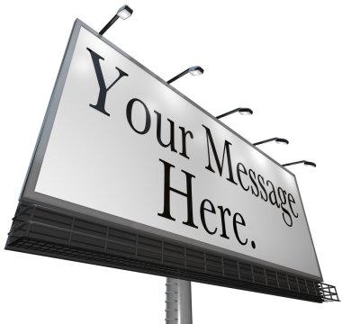 Your Message Here - Advertisement of Product on Billboard clipart