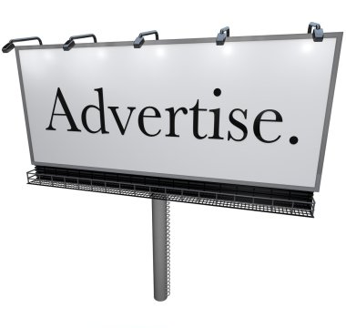 Outdoor Billboard Advertise Word Attract Customers clipart