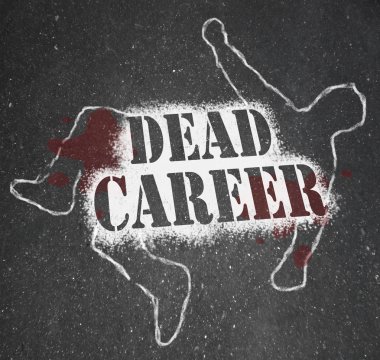 Dead Career - Chalk Outline of Obsolete or Demoted Position clipart