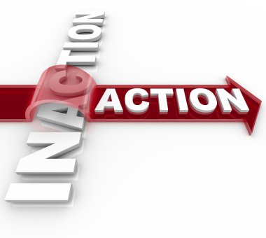 Action Beats Inaction - Arrow Jumps Over for Victory clipart