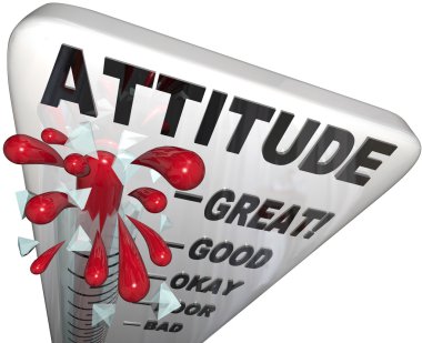 Attitude Measuring on Thermometer Positivity for Success clipart
