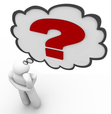 Question Mark Thinker Thought Bubble Thinking of Answer clipart