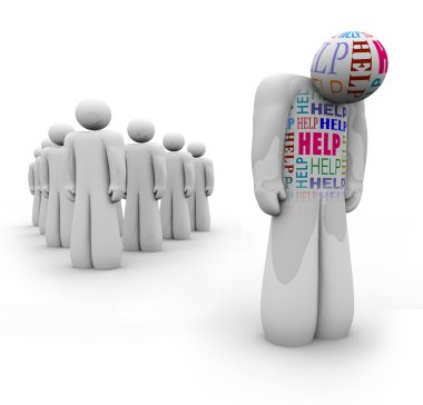 Help - Alone Person is Sad and Needs Assistance clipart