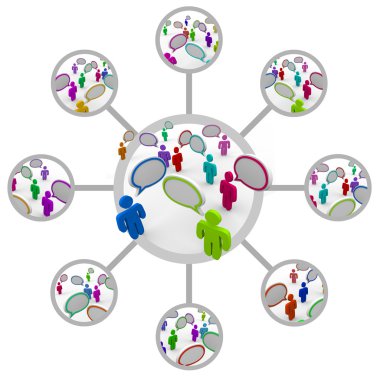 Network of Communicating in Network of Connections clipart