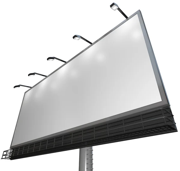 Lege witte bord - advertentie van product op billboard — Stockfoto