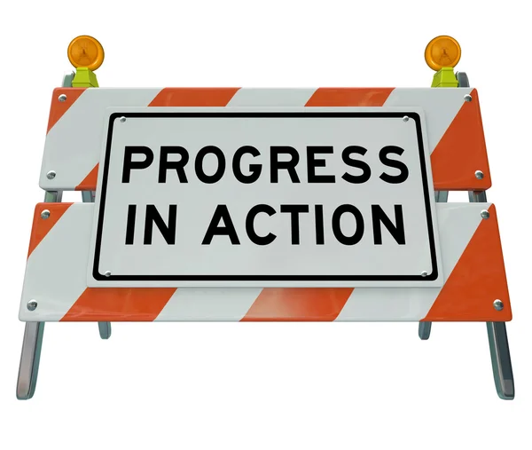 Πρόοδο σε δράση - οδόφραγμα βελτίωση του δρόμου και αλλαγή για f — Φωτογραφία Αρχείου