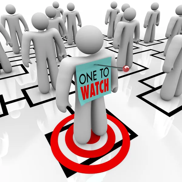 One to Watch Marked Person in Organizational Chart — Stock Photo, Image