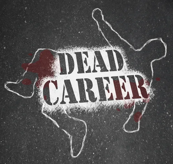 Dead Career - Chalk Outline of Obsolete or Demoted Position — Stock Photo, Image