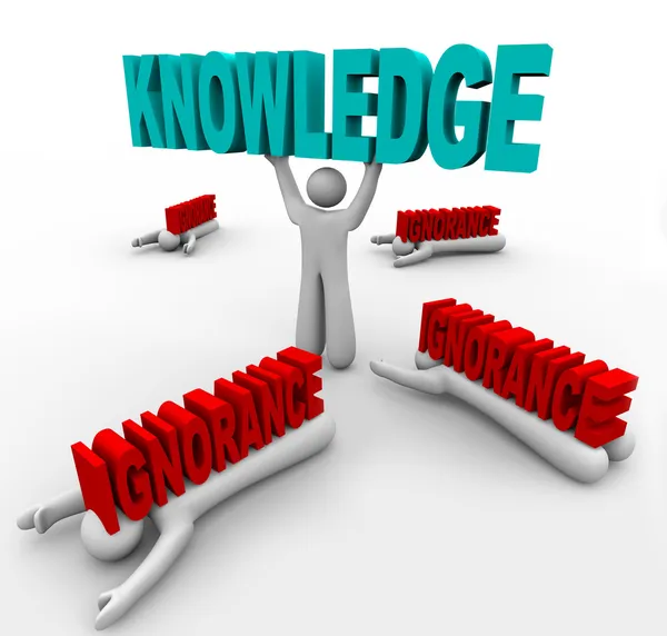 El conocimiento triunfa sobre la ignorancia - Aprende a crecer y ganar — Foto de Stock