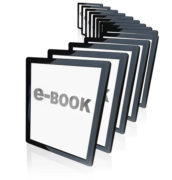 Los lectores de tabletas de libros electrónicos crecen las nuevas tecnologías en popularidad — Foto de Stock