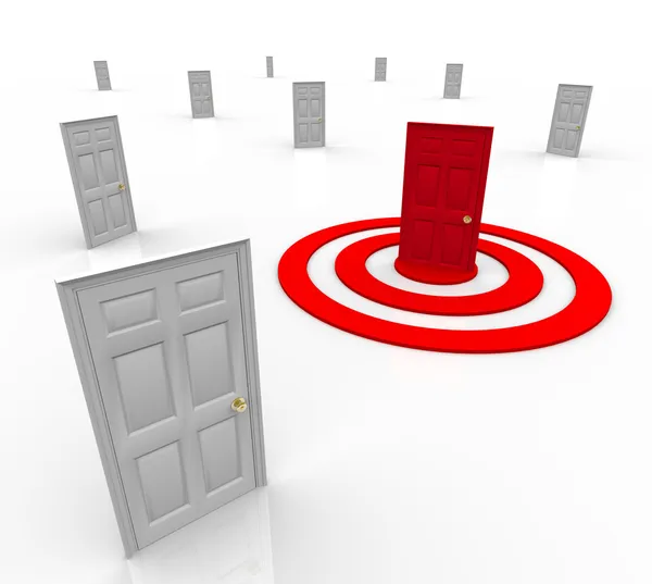 One Targeted Door Address in Bulls-Eye Target Marketing — Stockfoto