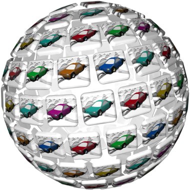 Many Different Illustrated Cars Choices Variety Selection clipart
