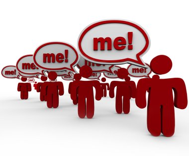 Many Shouting Me to Stand Out in a Crowd clipart